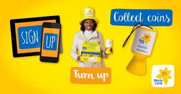 Sign up, turn up, collect coins, Great Daffodil Appeal 2016